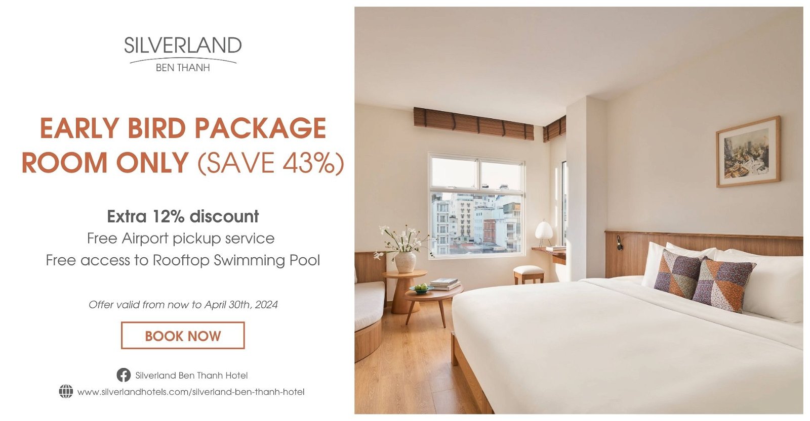 SILVERLAND BEN THANH – EARLY BIRD PACKAGE (ROOM ONLY) (SAVE 43%)