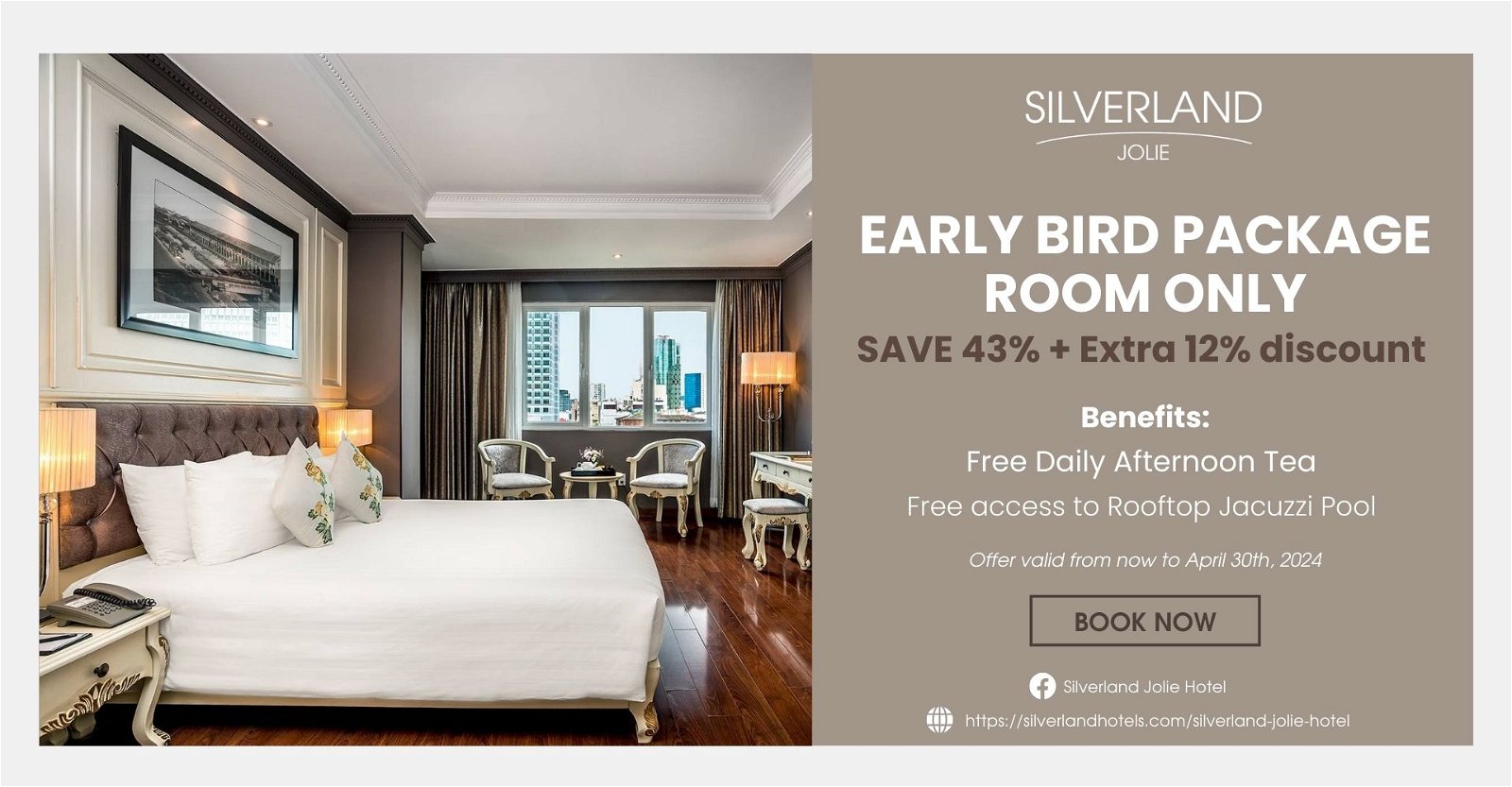 SILVERLAND JOLIE – EARLY BIRD – ROOM ONLY (SAVE 43%)