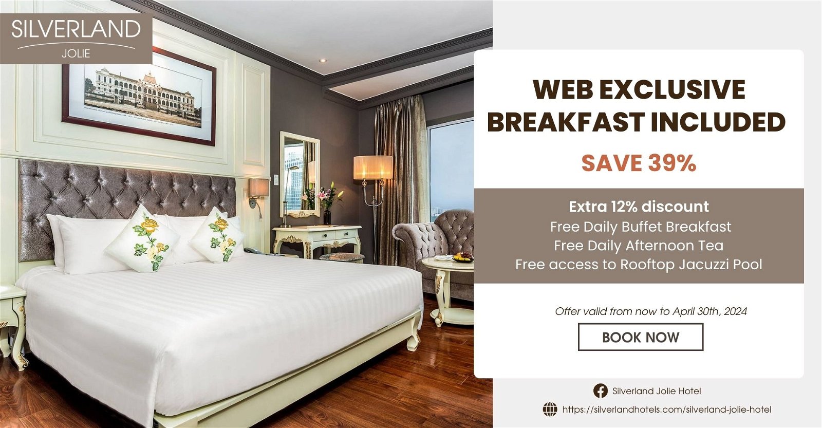 SILVERLAND JOLIE – WEB EXCLUSIVE – BREAKFAST INCLUDED (SAVE 39%)