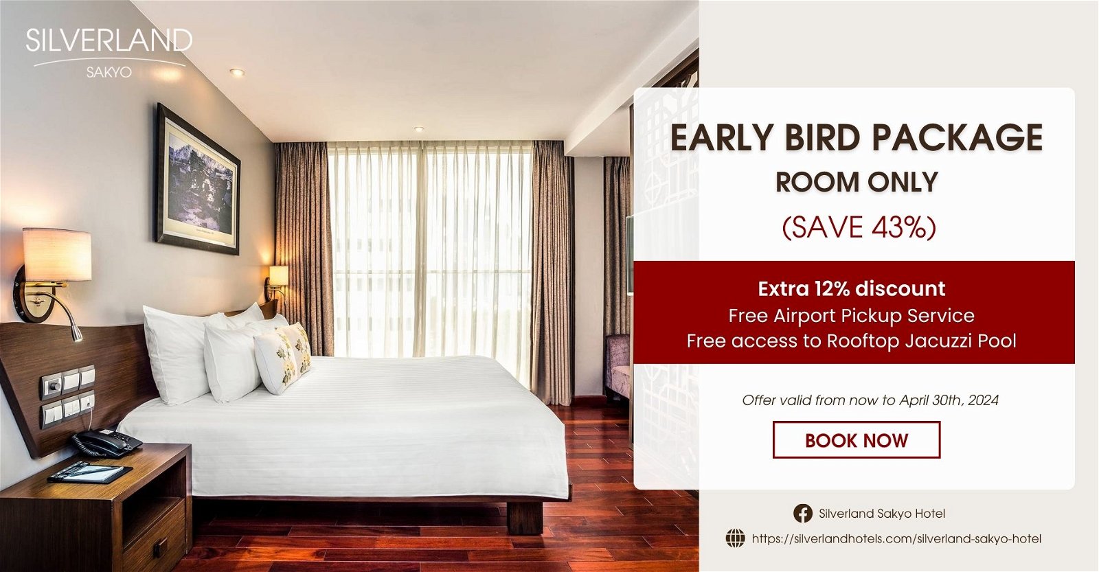 SILVERLAND SAKYO – EARLY BIRD – ROOM ONLY (SAVE 43%)