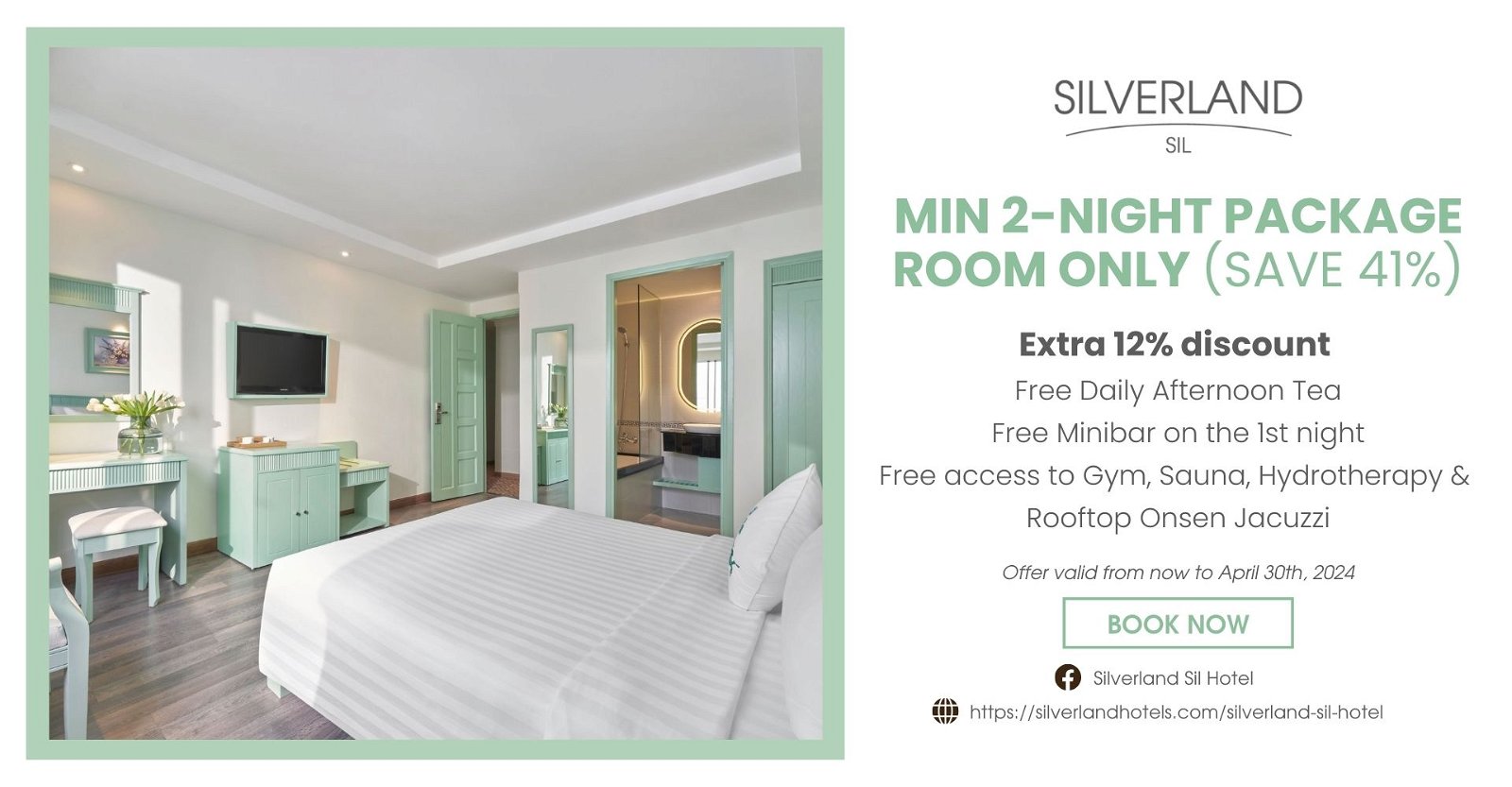 SILVERLAND SIL – MIN 2-NIGHT – ROOM ONLY (SAVE 41%)