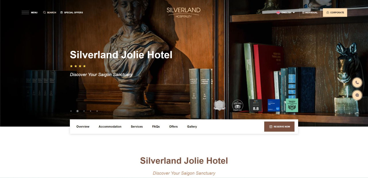 silverland jolie hotel website