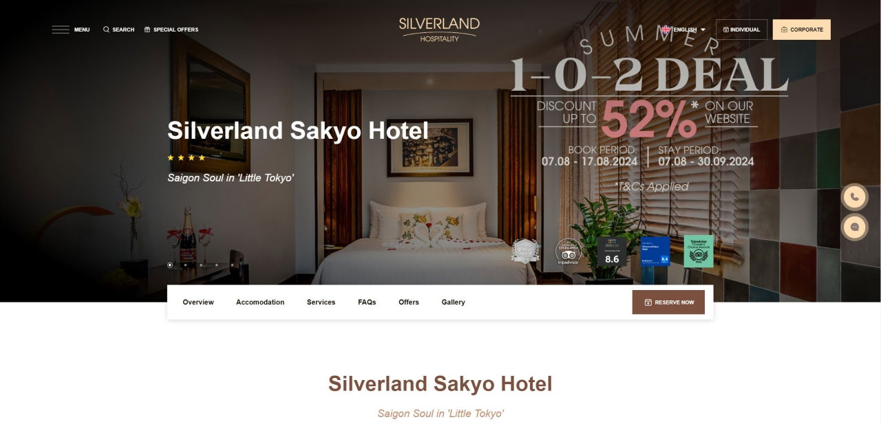 silverland sakyo hotel website