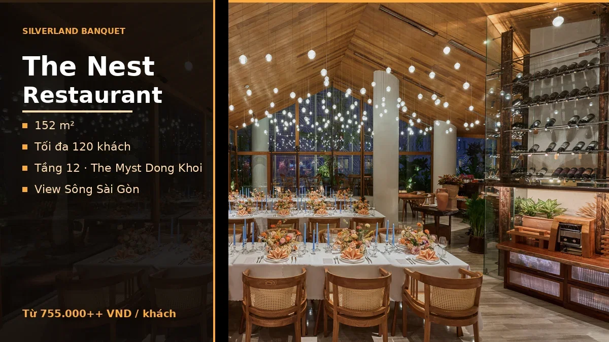 5 Things to Check Before Booking a Year End Party Venue in District 1, Saigon 3 the nest restaurant sanh to chuc tiec tat nien quan 1 tang 12 view song sai gon