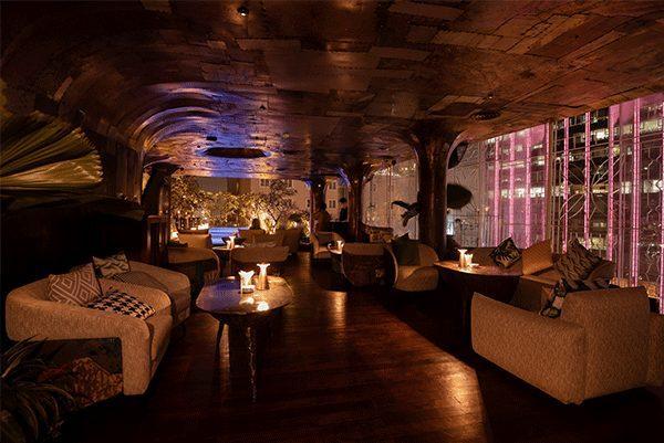 The rusted-iron interior design at Rooty Bar