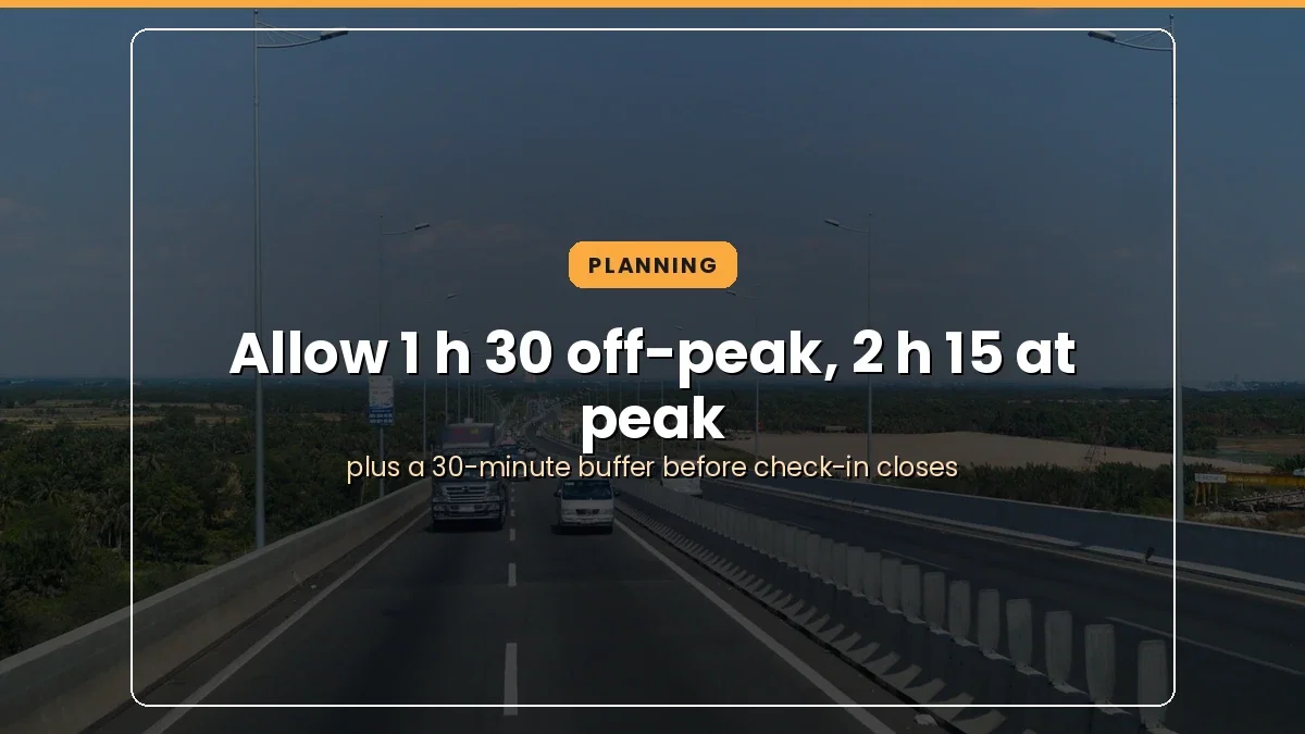 The expressway used to reach Long Thanh Airport from District 1, with drive time allowances